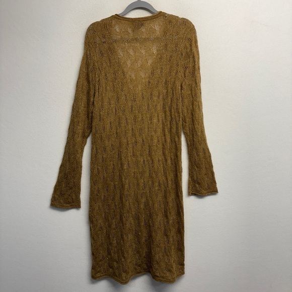 Lane Bryant Tan Duster Cardigan Sweater 18/20 gold thread mohair wool acrylic - Picture 2 of 6